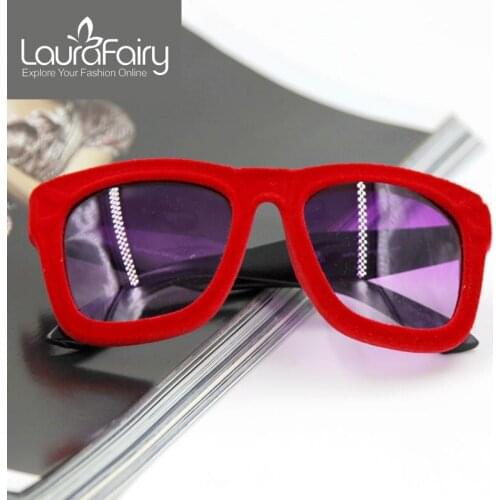 Laura Fairy New Fashion Flock Women Sunglasses Villus Brand Designer Velvet Sunglasses Freeshipping oculos de sol