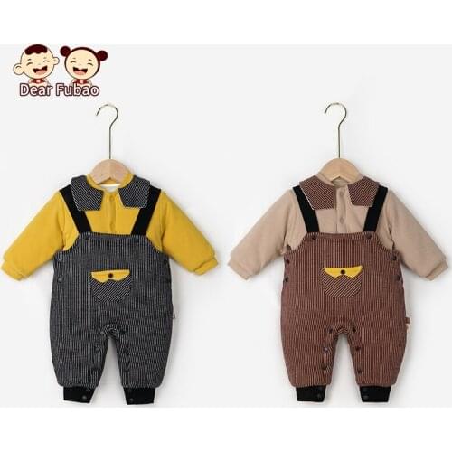 Baby Clothes Set Winter Brisk Thick Newest Long Sleeve Pants Romper Suit Newborn Boys Girls Costumes Childrens Infant Outfits