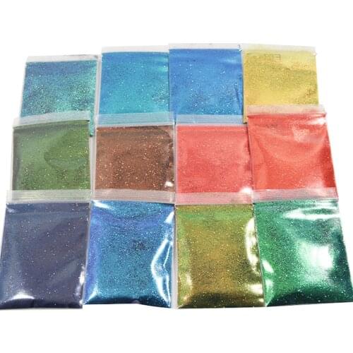 10g/pack Nail Holographic Powder on Nails Laser Silver Glitter Chrome Powder DIP Shimmer Gel Polish Flakes for Manicure Pigment