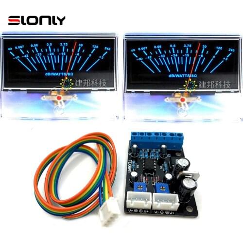 2pcs P-97 VU Meters with 1pc Driver Board Tube Amplifier Preamp VU DB Power Peak Level Meter Sound Pressure Strap with Backlight
