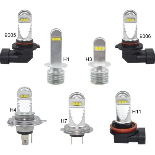 2pcs LED Car fog light h7 LED H1 H3 h11 hb4 9006 hb3 9005 White 6000K LED Car Fog Lamp LED DRL daytime running light