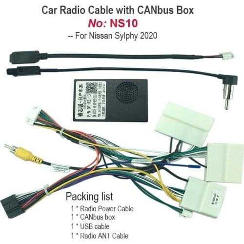 2DIN Car Android Radio CD DVD Connector Socket Cable with CANbus Box Power Wiring Harness For Nissan Sylphy 2020