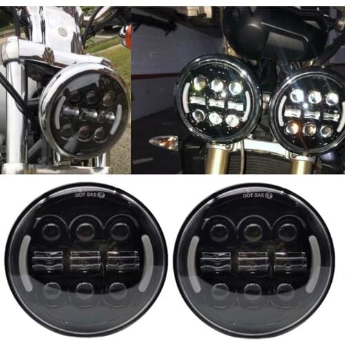 2X 5-3/4" 5.75 LED Headlights for Harley Speed Triple Rocket 3 Nightster CVO Breakout Chevy GMC Vulcan in DRL Projector Headlamp