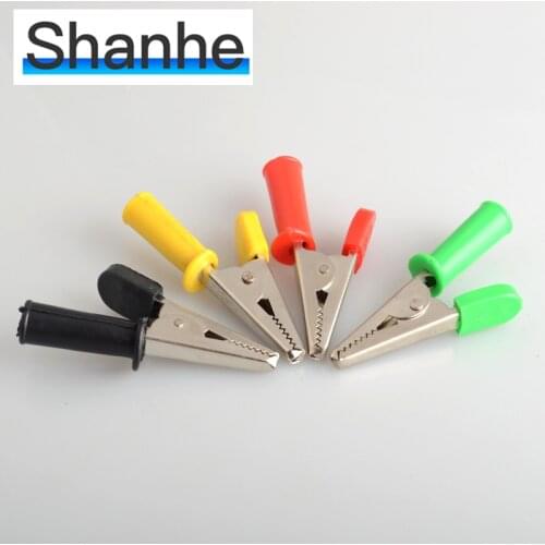 4pcs Alligator Clip to 4mm Banana plug connector Female Jack Test Adapter 55mm