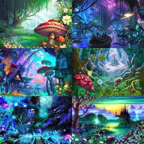 5d Diy Diamond Painting Cross Stitch Landscape/Round Square Diamond Painting Landscape Embroidery Art Mosaic Home Decoration