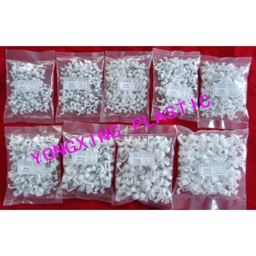 900pcs/bag 4/5/6/7/8/9/10/12/14mm flat nail clips cable clips cable tie nail cable