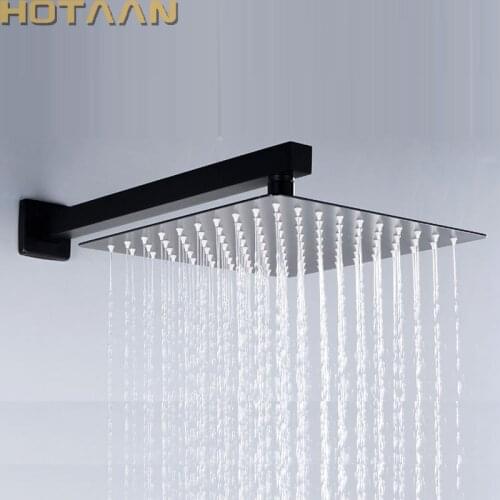 Free Shipping 20cmx20cm Black Rain Shower Ultra Thin Rain Shower Head with Arm & Chuveiro Ducha 40cm Arm.Accessorie Banheiro