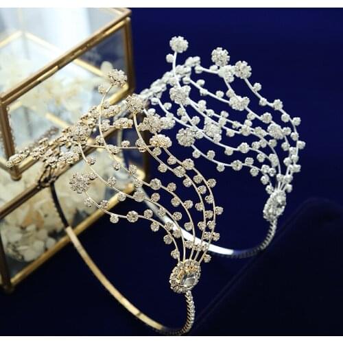 Sparkling Irregular Crystal Bridal Tiaras Crown Headpieces Wedding Hair Accessory Prom Headdress