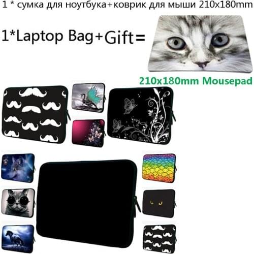 For iPad Pro 11 12.9 Inch 11.6 12 13 10 7 Tablet Cover Mens Women Business Black Laptop Sleeve Bag 15 14 17 Zipper Case+Mousepad