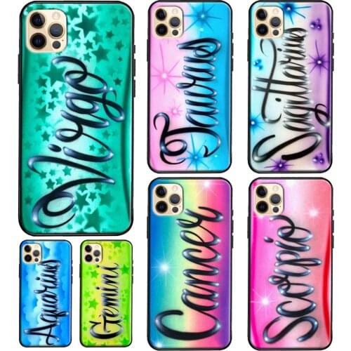 Aries Leo Libra Pisces Virgo Capricorn Aquarius Phone Case For iPhone 7 8 Plus SE 2020 XR X XS Max 12 Mini 11 Pro Max Cover