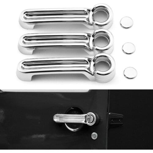 For JEEP Wrangler JK 2007-2017 2 Door Car Exterior Door Handle & Tailgate Cover Trim Chrome 2Pcs