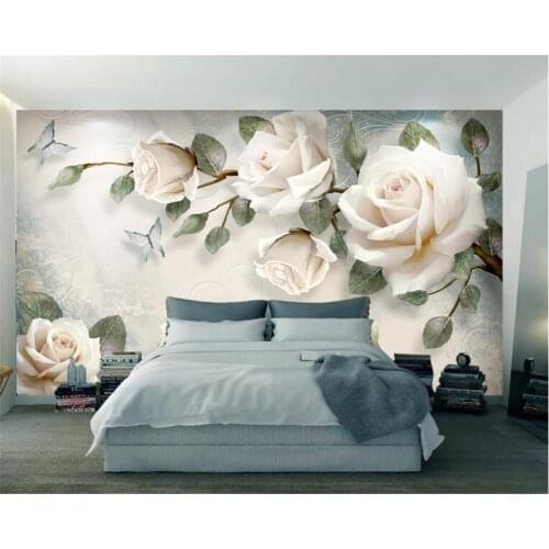Beibehang Custom wallpaper mural modern hand painted flowers European style TV backgrounds wall living room bedroom 3d wallpaper