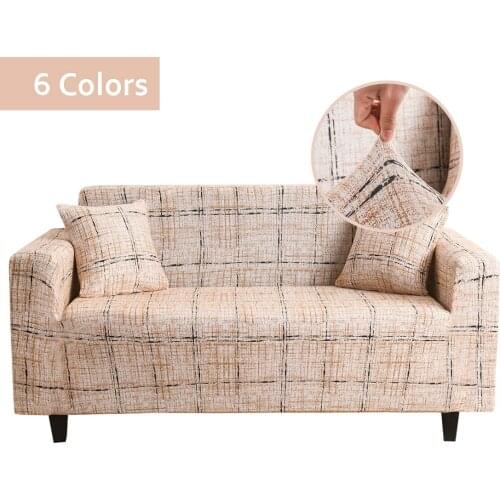 Plaid Sofa Covers for Living Room Elastic Couch Covers for Sofas Sectional Slipcovers L Shape Sofa Cover Protector 1/2/3/4 Seat
