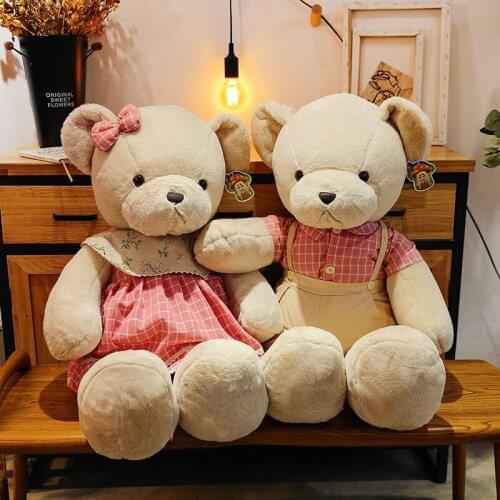 40cm Lovely Couple Teddy Bears Plush Toy Stuffed Soft Animal Doll Hug Bear Toys for Children Kids Girls Birthday Christmas Gift