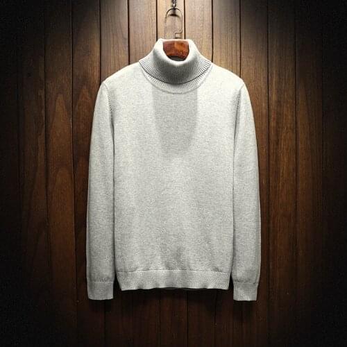 MRMT 2021 Brand Autumn Winter Mens Turtleneck Sweater Pure Color Knitting Overcoat for Male Turtleneck Pullover Sweater