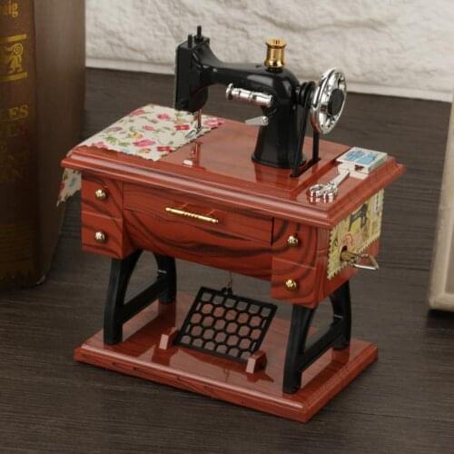 Music Box Sewing Machine Music Box European Crafts Retro Sewing Clockwork Home Crafts Decoration Creative Birthday Gift