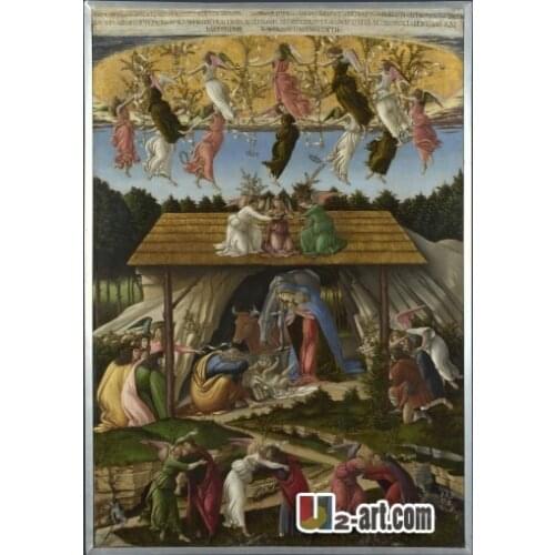 Canvas Prints (Mystic Nativity) by Sandro Botticelli wholesale classic oil painting printed on canvas Religion-214