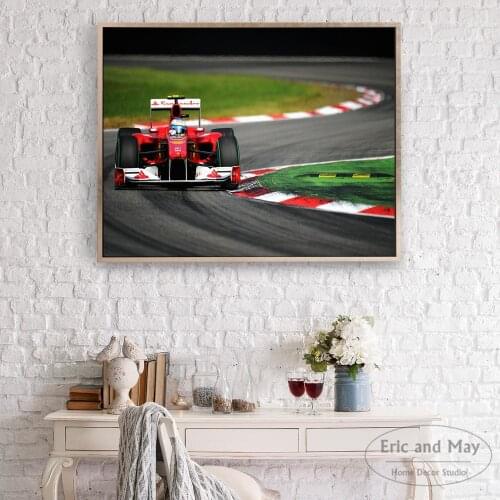 Red F1 Car Vintage Retro Posters And Prints Canvas Art Decorative Wall Pictures For Living Room Home Decor Unframed Painting