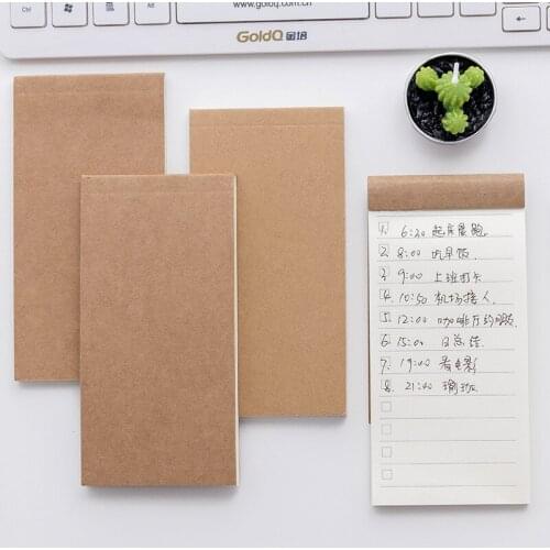 Simple Creative Stationery Tore Practical Notepad Brown Paper Portable Notepad TODO Plan Notes School Supplies Notebook Tearable