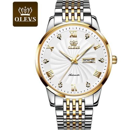 Top Brand OLEVS Luxury Watch Men Automatic Mechanical Business Male Watch Luminous Stainless Steel Waterproof montre homme 6630
