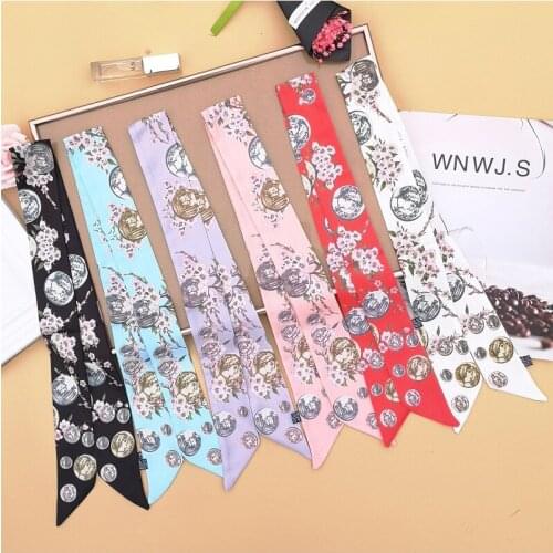 High-End Bag Scarves 2021 Summer Womens Small Silk Scarf Wrapped With Handbag Ribbon, Beach Outing Decoration Scarf Shawl G72