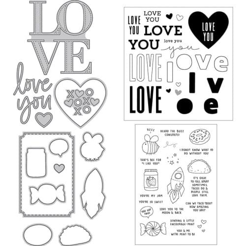 "love You To The Moon" Cutting Dies & Coordinating Stamp for Scrapbooking Craft Album Embossing Stencil Die Cut Card Make 31