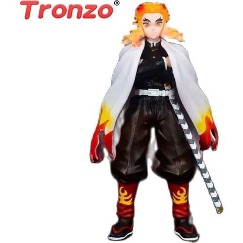 Tronzo Anime Demon Slayer Kimetsu no Yaiba Fire Pillar Rengoku Kyoujurou PVC Action Figure Decoration Model Toy Gifts Collection