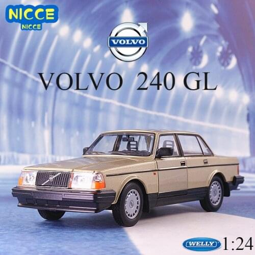 WELLY Diecast 1:24 High Simulation VOLVO 240 GL Classic Metal Model Car Legion Toys Car For Children Gift Collection