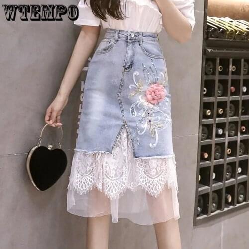 WTEMPO Denim Skirts For Women