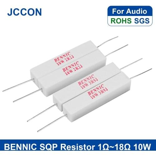 1Pcs BENNIC Cement Resistor Power Resistance 250V 10W SQP IOW 1.1Ω 2.2Ω 3.3Ω 3.9Ω 4.7Ω 5.6Ω 6.8Ω 15Ω 18Ω