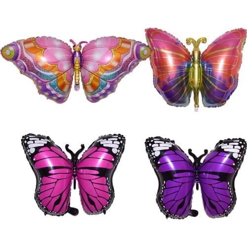 1Pc Large Colorful Butterfly Foil Balloons Outdoor Toy Decoration Wedding Birthday Party Supplies Insect Helium Globos Kids Gift