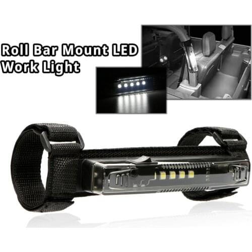 1pc Universal Roll Bar Mount LED Work Illumination Light Decor for ATV UTV Motorcycle Car Truck Off Road Bumper Light Top Light