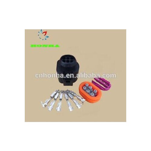 100pcs/lot Connector 6-way/pin socket housing for LSU 4.2 wideband sensor with rubber sleeve