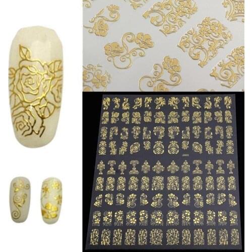 12 Sheets Luxury Flower Nail Art Sticker Women Manicure Nail Tip DIY Decoration