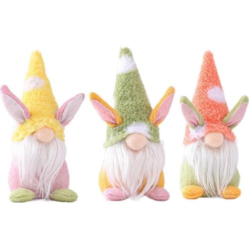 3pcs Cartoon Easter Faceless Dolls home decor accessories Ornament Living Room Decoration декор дома статуэтки для интерьера New