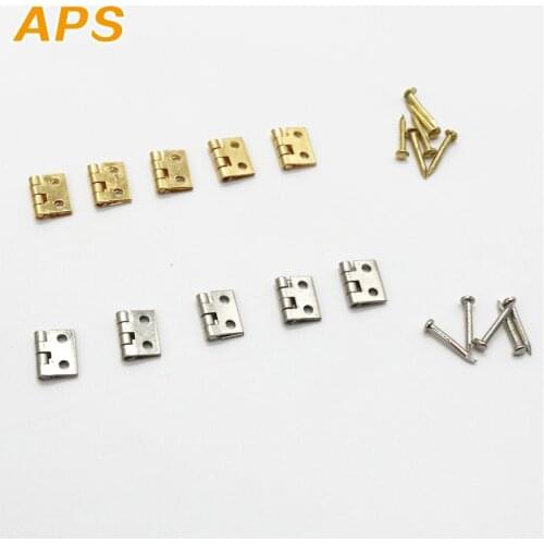 30pcs 10*8mm Mini Metal Hinge Golden for 1/12 House Miniature Cabinet Furniture Brass Hinge Dollhouse Miniature Cabinet Closet