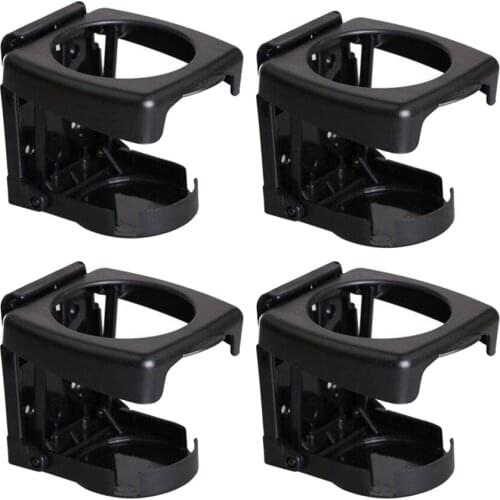4Pcs Car Folding Fodable Drink Holder Vehicle Can Cup Mugs Stand Mount Black