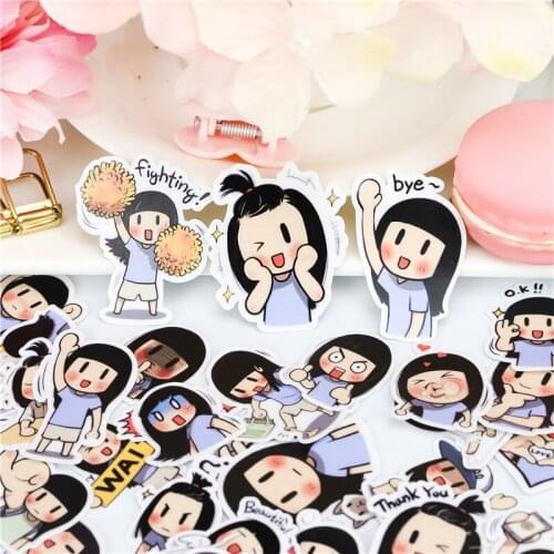 41pcs/pack Cute comic girls pink love Paper Stickers Crafts And Scrapbooking stickers book Decorative sticker DIY Stationery