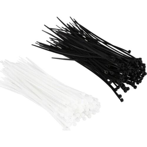 6 Inch Nylon Cable Ties in Black and White, 200 Pieces