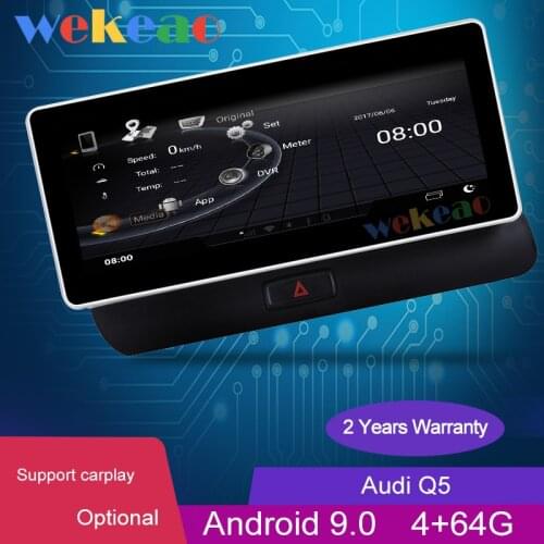 Wekeao 10.25" Touch Screen 1Din Android 9.0 Car Radio For Audi Q5 Car Dvd Multimedia Player Auto GPS Stereo Caiplay 4G 2009-2017