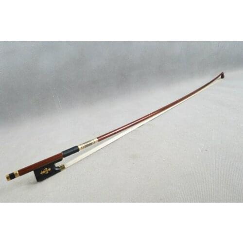 Violin bow 4 / 4 Brazilian wood violin bow with strong sense of balance ebony inlaid flower tail library 4 / 4 violin bow