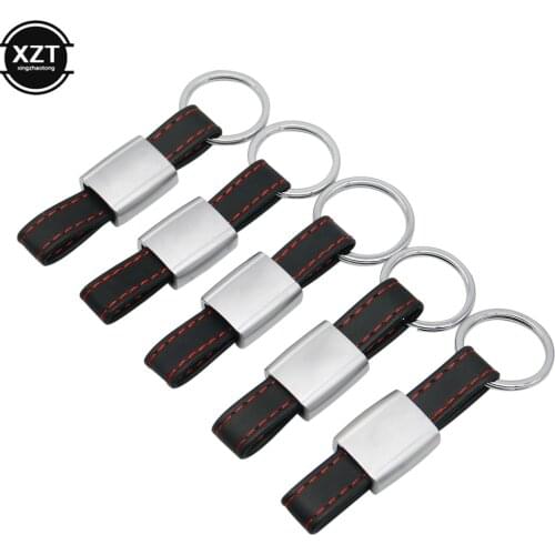 Leather Car Keychain Keyring Black Red Key Chain Key Ring Holder For Audi Sline RS VW R AMG M sport