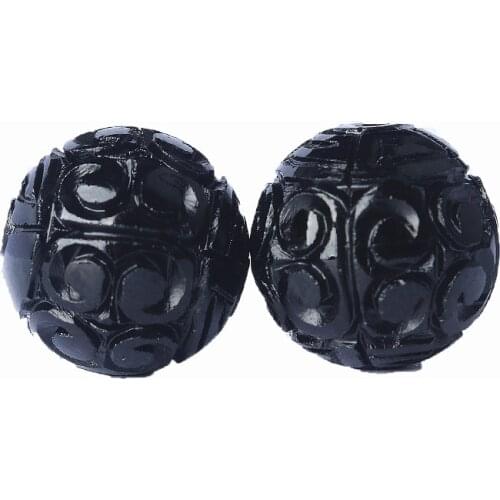 Loose black tourmaline beads round 8-18mm for DIY jewelry making FPPJ wholesale nature gemstone