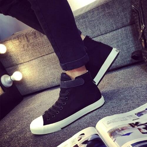 Sneaker Skateboarding Canvas Sports Shoes Woman Flat Canvas Shoes Couple British Male High Shoes Lace Breathable