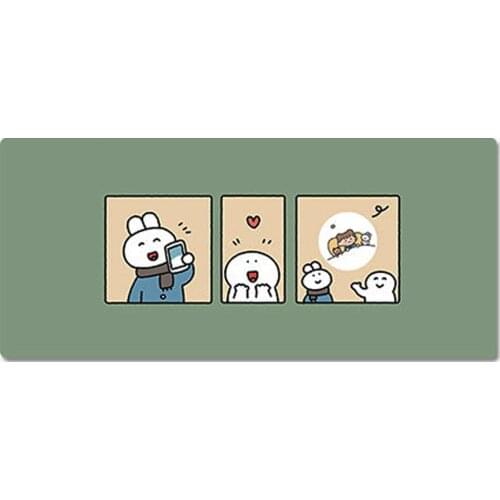 90x40cm 35.43x15.74 Inch Super Large Size Cute High Definition Cartoon Memories of The Past Pattern Table Mat Non-slip Mouse Pad