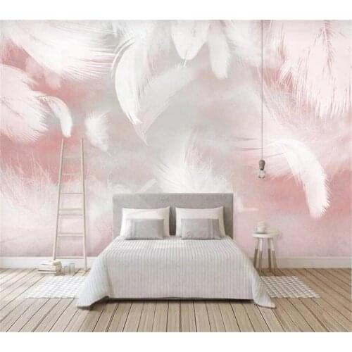 Custom wallpaper 3d modern minimalist fashion hand-painted feather mural Nordic abstract living room bedroom TV background обои