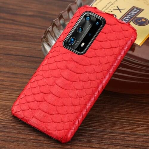 Luxury Original Python Leather Phone Case for Huawei P40 Pro P40 Lite P30 P20 P10 Mate 20 Snakeskin Cover For Honor 8X 10 20 Pro