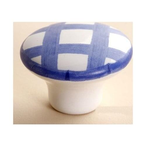 Drawer knob pull handle white ceramic dresser knob pull blue pane kitchen cabinet cupboard furniture handle pull knob kids knobs