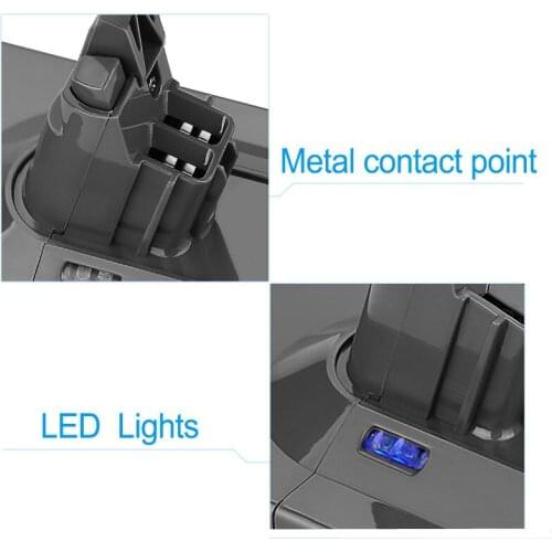 6.8Ah Blue LED Light 21.6V 6800mAh Li-ion Battery Replacement for your Dyson V8 Absolute, V8 Animal Exclusive Import batteries