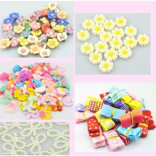 Mixed Colors Ceramics Resin Glitter Star Cute Rabbit Heart Pattern flower clips DIY Thanks Gifts Party Favors For Kids Birthday